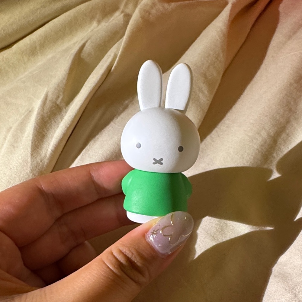 Green and White Miffy Bunny Figurine